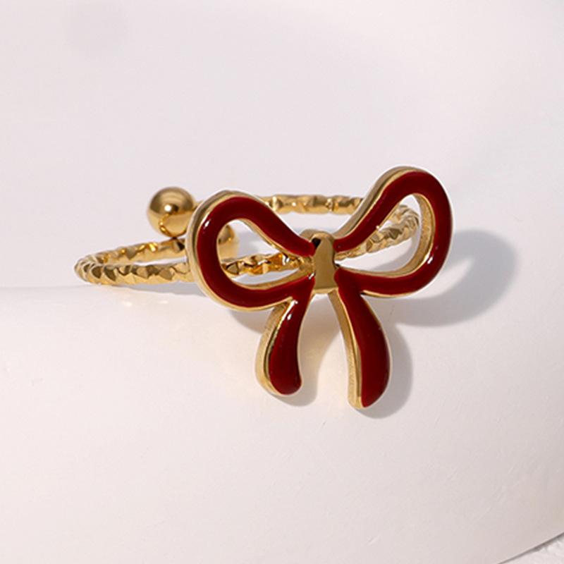 Stainless Steel Rings Romantic Bow Tie Adjustable Opening Ring for Women Zircon Banquet Gift Non-Fading High-Quality Popular красный
Stainless Steel Rings Romantic Bow Tie Adjustable Opening Ring for Women Zircon Banquet Gift Non-Fading High-Quality Popular красный