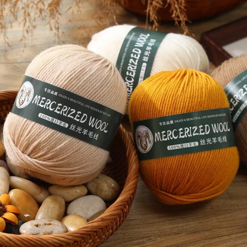 50g Mercerized Pure Wool Thread Hand-woven Medium Thick Sweater Jacket Scarf Thread Baby Whole Yarn Ball Crocheting
50g Mercerized Pure Wool Thread Hand-woven Medium Thick Sweater Jacket Scarf Thread Baby Whole Yarn Ball Crocheting