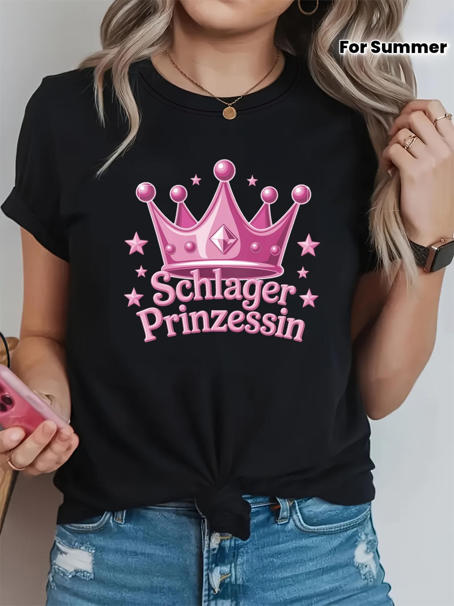 Schlager Prinzessin Letter Print T-shirt, Short Sleeve Crew Neck Casual Top for Summer & Spring, Women s Clothing 4XL чорний
Schlager Prinzessin Letter Print T-shirt, Short Sleeve Crew Neck Casual Top for Summer & Spring, Women s Clothing 4XL чорний