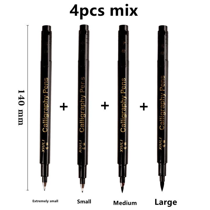 4Pcs Calligraphy Art Marker Pens Brush Pen Art Marker Craft Supplies Art Writing Office School Supplies Stationery Student
4Pcs Calligraphy Art Marker Pens Brush Pen Art Marker Craft Supplies Art Writing Office School Supplies Stationery Student