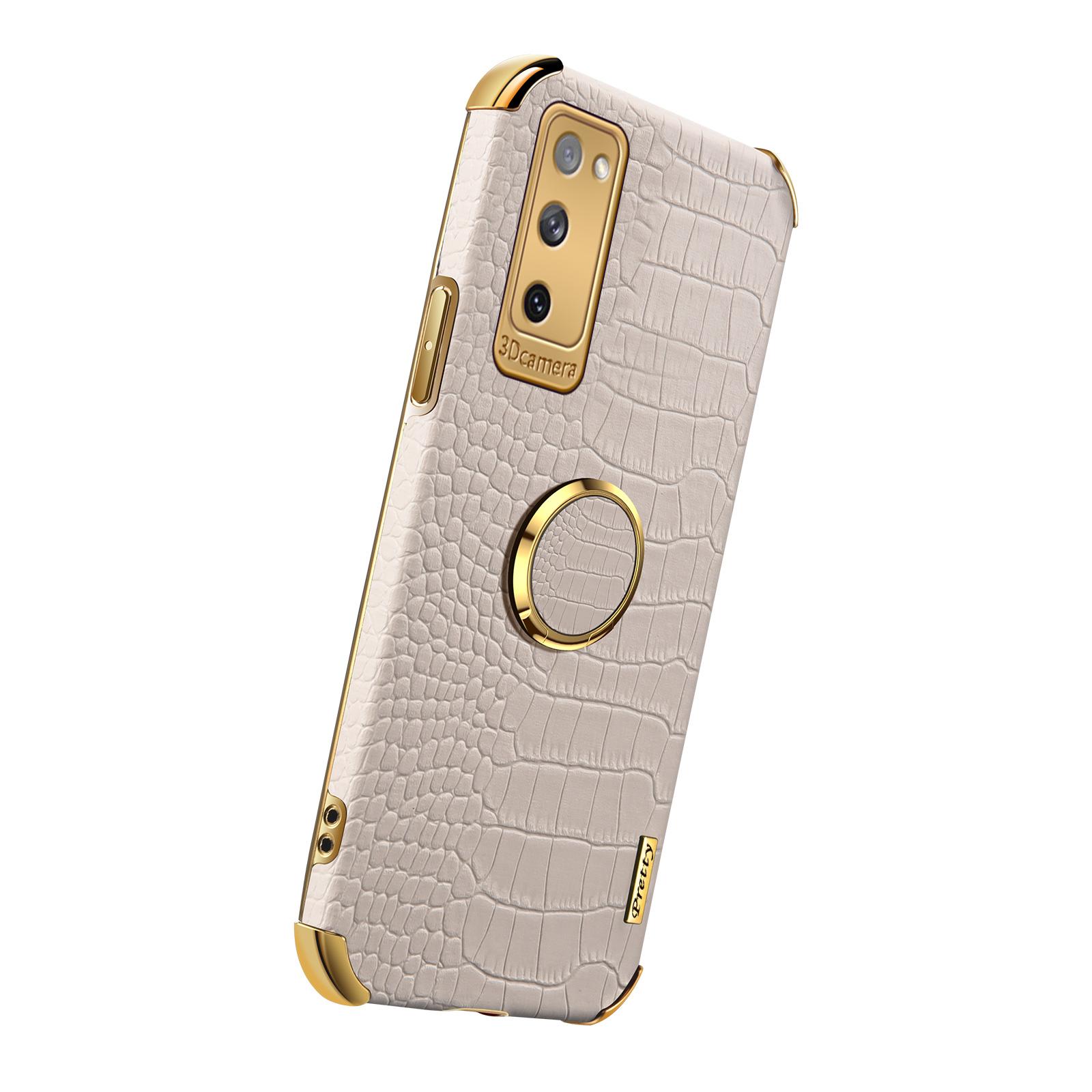 For Samsung Galaxy S20 FE 2022/S20 FE/S20 FE 5G/S20 Lite Crocodile Texture 6D Electroplated PU Leather Coated TPU Phone Case Cover with Ring Kickstand White
For Samsung Galaxy S20 FE 2022/S20 FE/S20 FE 5G/S20 Lite Crocodile Texture 6D Electroplated PU Leather Coated TPU Phone Case Cover with Ring Kickstand White