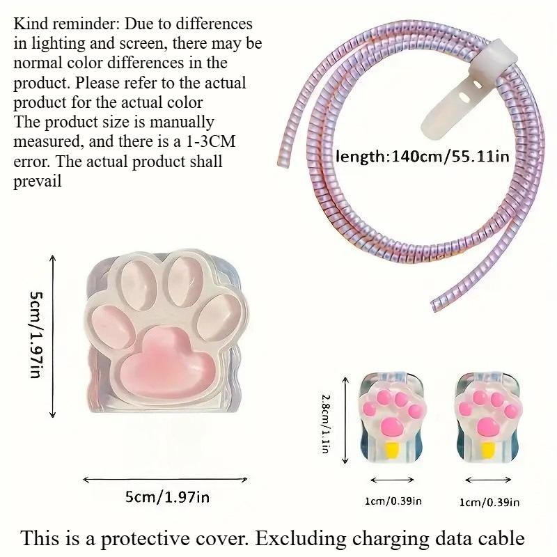 Suitable for 20W Fast Charging Data Cable Protector with Cute Pink Cat Print, Suitable for Girls Mobile Phone Accessories
Suitable for 20W Fast Charging Data Cable Protector with Cute Pink Cat Print, Suitable for Girls Mobile Phone Accessories