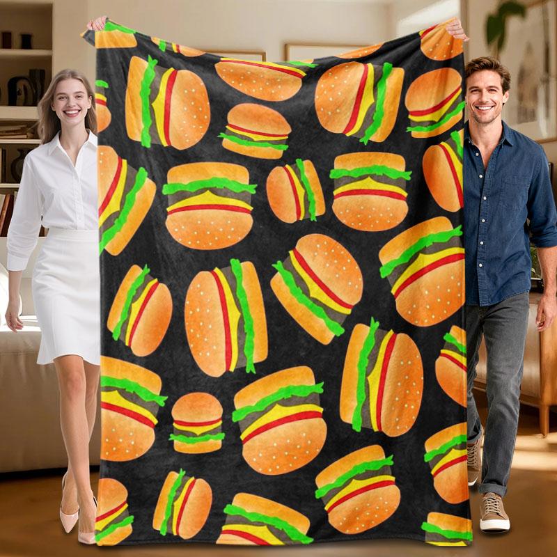 1 piece burgerthemed black flannel blanket soft suitable for sofa bed office allseason use 75x100cm
1 piece burgerthemed black flannel blanket soft suitable for sofa bed office allseason use 75x100cm