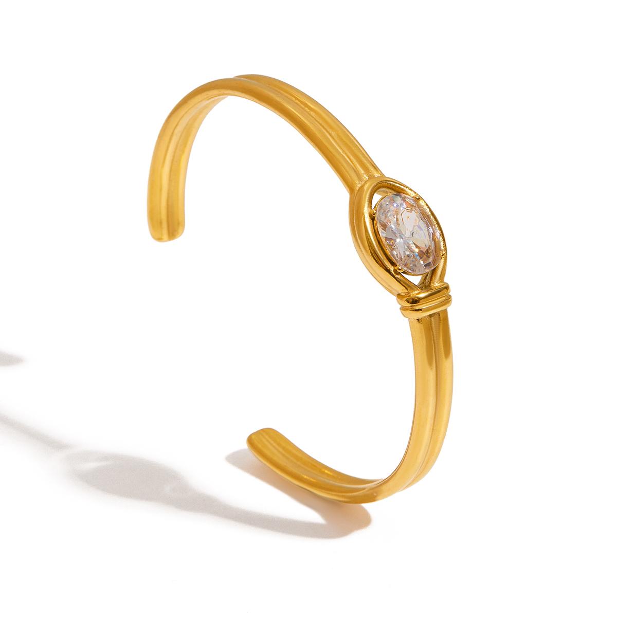 Yori Cubic Zirconia Stainless Steel Metal Cuff Open Bracelet Bangle 18K Gold PVD Plated Statement Waterproof Wrist Jewelry Bijou
Yori Cubic Zirconia Stainless Steel Metal Cuff Open Bracelet Bangle 18K Gold PVD Plated Statement Waterproof Wrist Jewelry Bijou