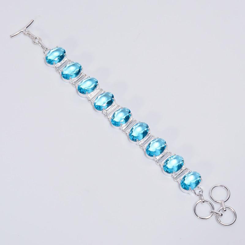 Mind Blowing Top Grade Qualite 100% Natural Sky Blue Topaz Oval Shape Ethnic Style Handmade Jewelry 925 Steling Silver Bracelet 6-8 WSJ5182 6-8
Mind Blowing Top Grade Qualite 100% Natural Sky Blue Topaz Oval Shape Ethnic Style Handmade Jewelry 925 Steling Silver Bracelet 6-8 WSJ5182 6-8