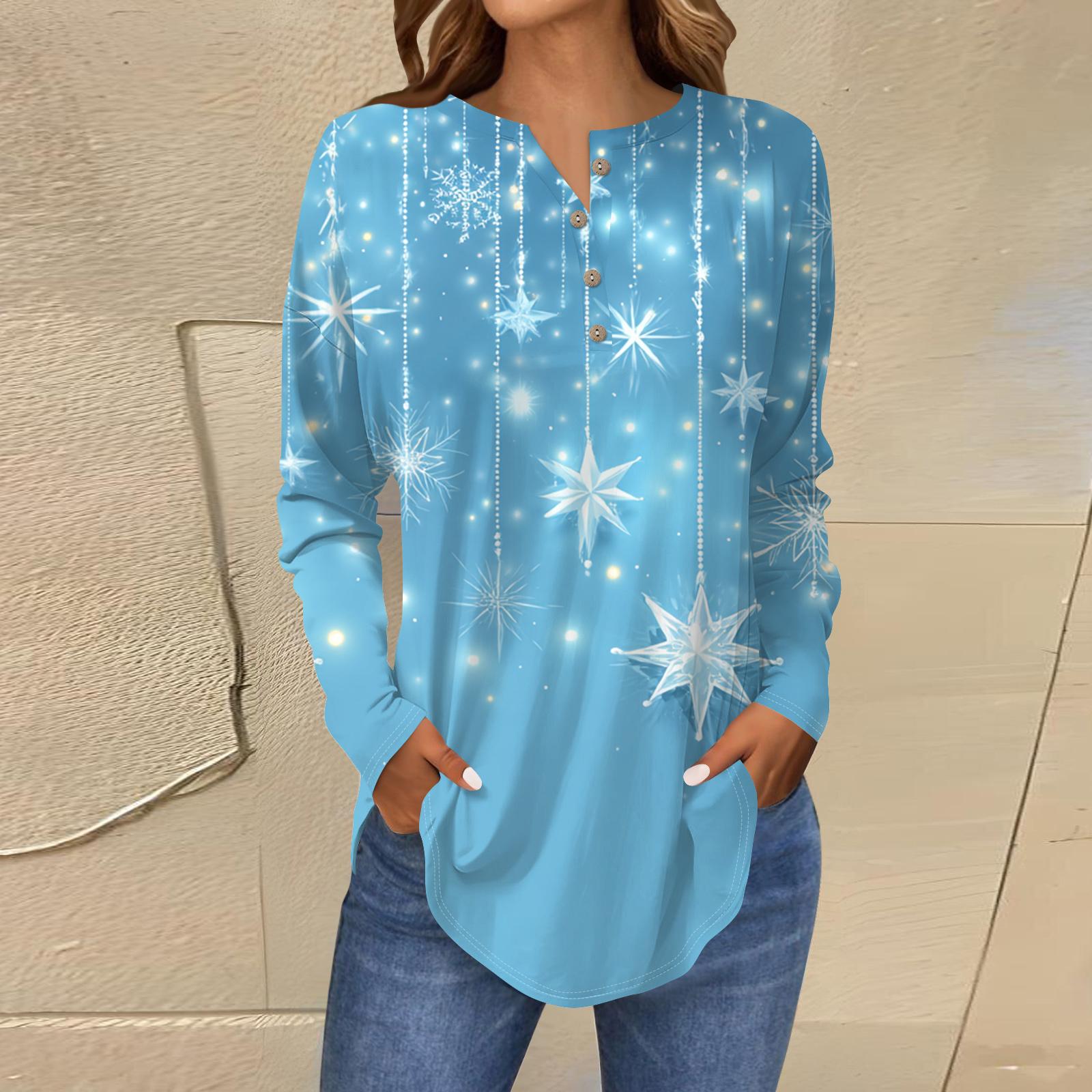 Women s Fashionable Loose-Fit Button-Down Collar Christmas Print Long-Sleeved Top XL
Women s Fashionable Loose-Fit Button-Down Collar Christmas Print Long-Sleeved Top XL