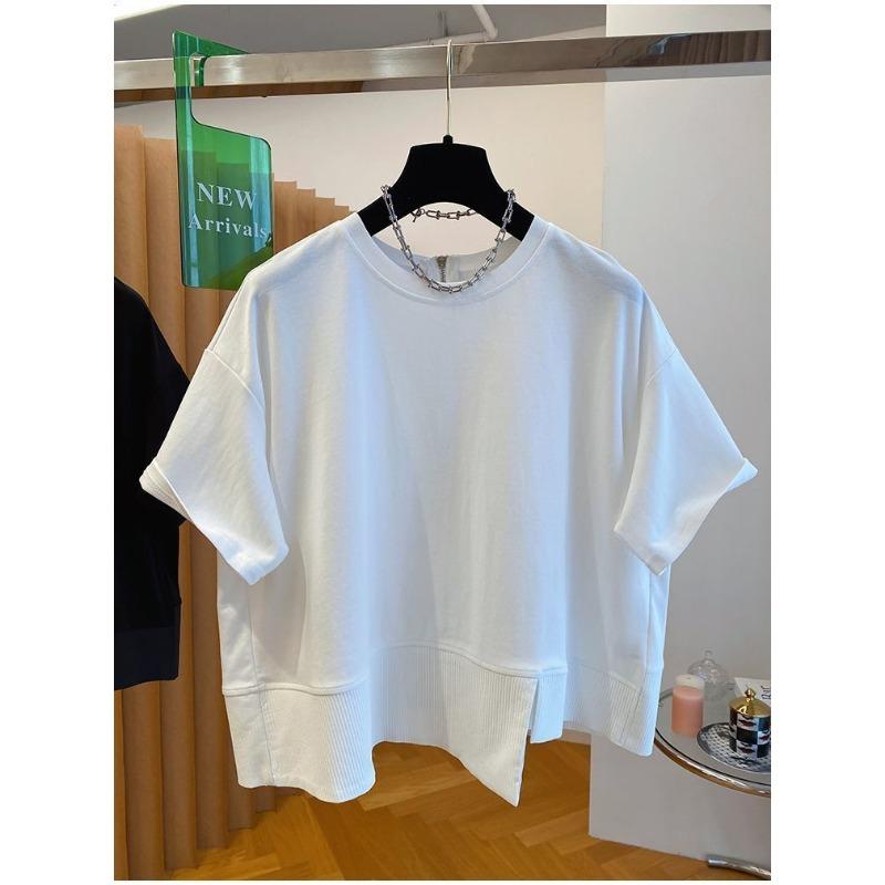 Back Zipper Splicing T-shirt Women s Short-sleeved Summer Loose Lazy Style Trendy Top L белый
Back Zipper Splicing T-shirt Women s Short-sleeved Summer Loose Lazy Style Trendy Top L белый