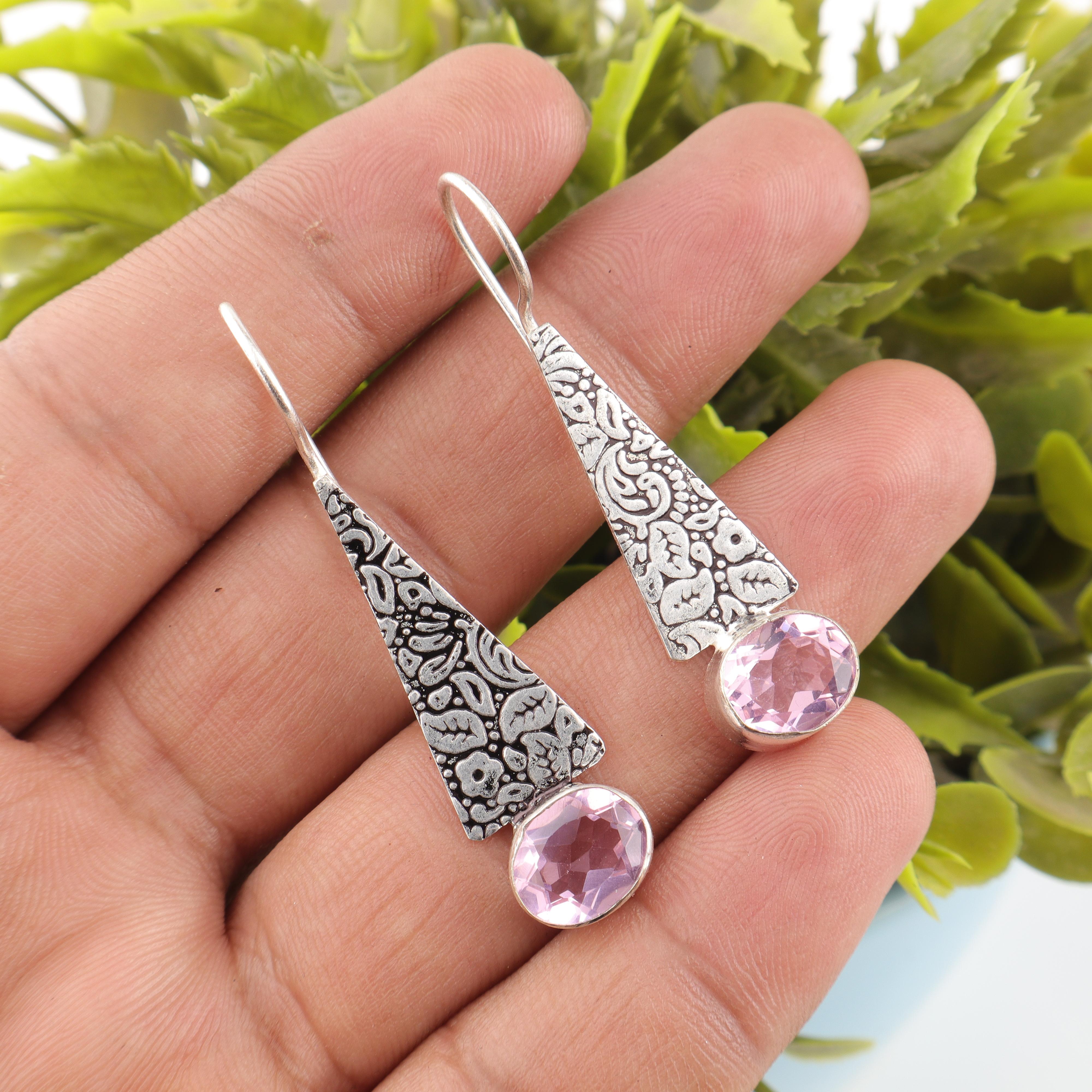 Morganite Jewelry, 925 Solid Sterling Silver Earrings, Handmade Silver Beautiful Jewelry, Designer Morganite Gemstone Earrings For Wedding Gift 1.9 Inches рожевий
Morganite Jewelry, 925 Solid Sterling Silver Earrings, Handmade Silver Beautiful Jewelry, Designer Morganite Gemstone Earrings For Wedding Gift 1.9 Inches рожевий