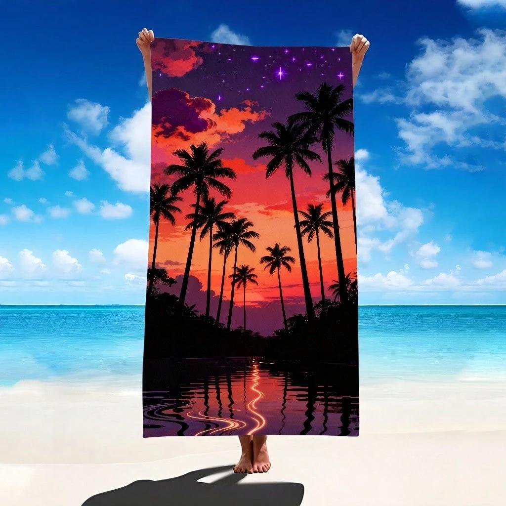 1pc Tropical Sunset Palm Tree Beach Towel - Highly Absorbent Mat for Travel, Pool, Surf, Yoga & Camping, Multi-Size Options W40*H60(CM)
1pc Tropical Sunset Palm Tree Beach Towel - Highly Absorbent Mat for Travel, Pool, Surf, Yoga & Camping, Multi-Size Options W40*H60(CM)