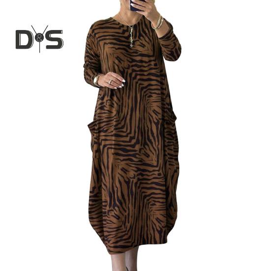 Женское платье макси большого размера с длинным рукавом и круглым вырезом, подходящее по цвету леопардовое платье с карманами до щиколотки, женское осенне-весеннее платье 2XL коричневый
Женское платье макси большого размера с длинным рукавом и круглым вырезом, подходящее по цвету леопардовое платье с карманами до щиколотки, женское осенне-весеннее платье 2XL коричневый