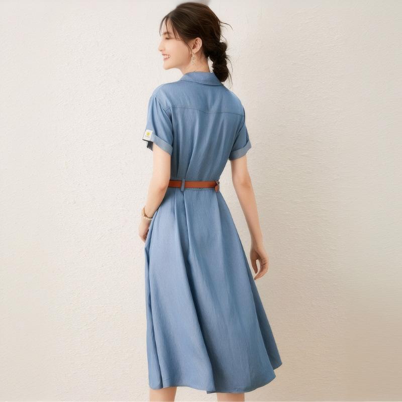 Denim wash shirt skirt 2025 summer new retro lapel temperament slim short sleeve medium and long dress women XXL світло-синій колір
Denim wash shirt skirt 2025 summer new retro lapel temperament slim short sleeve medium and long dress women XXL світло-синій колір
