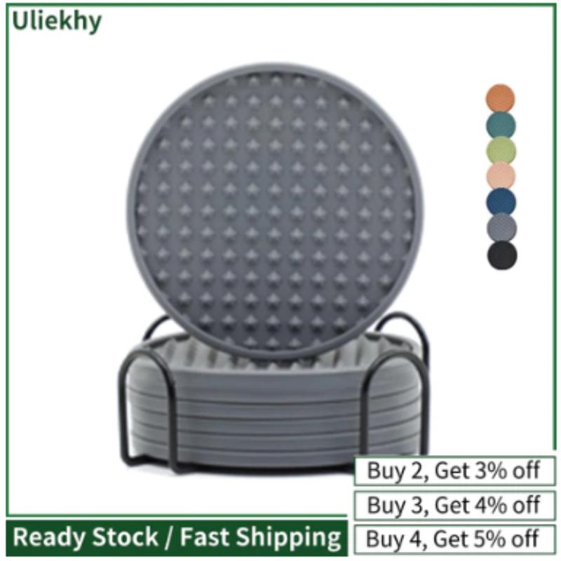 Uliekhy 6 Pieces Silicone Drink Coasters With Metal Holder Cup Coaster For Drinks Absorbent Coaster Protect Furniture From Damag
Uliekhy 6 Pieces Silicone Drink Coasters With Metal Holder Cup Coaster For Drinks Absorbent Coaster Protect Furniture From Damag