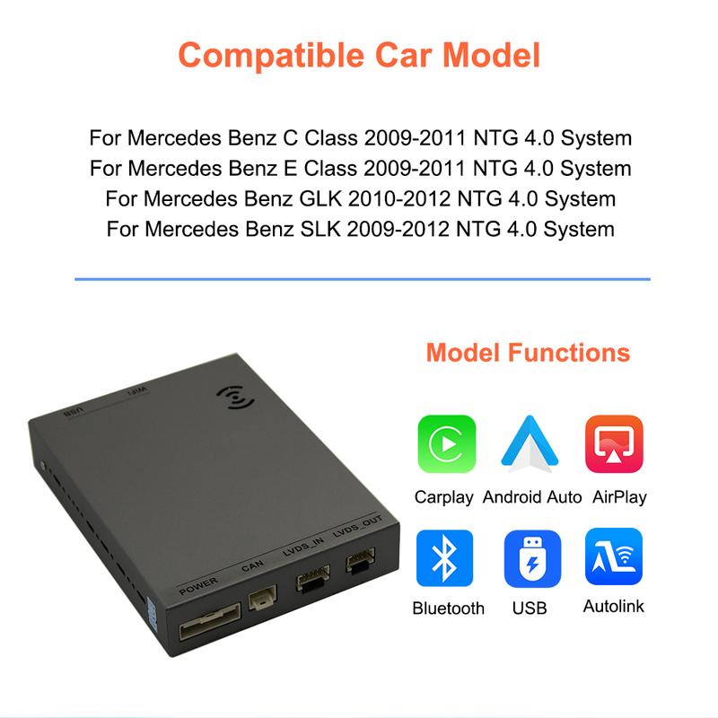 Bonroad Wireless CarPlay Android Auto Decoder Box For Mercedes Benz SLK GLK C E W204 X204 W212 NTG 4.0 System Airplay Mirrorlink NTG4.0
Bonroad Wireless CarPlay Android Auto Decoder Box For Mercedes Benz SLK GLK C E W204 X204 W212 NTG 4.0 System Airplay Mirrorlink NTG4.0