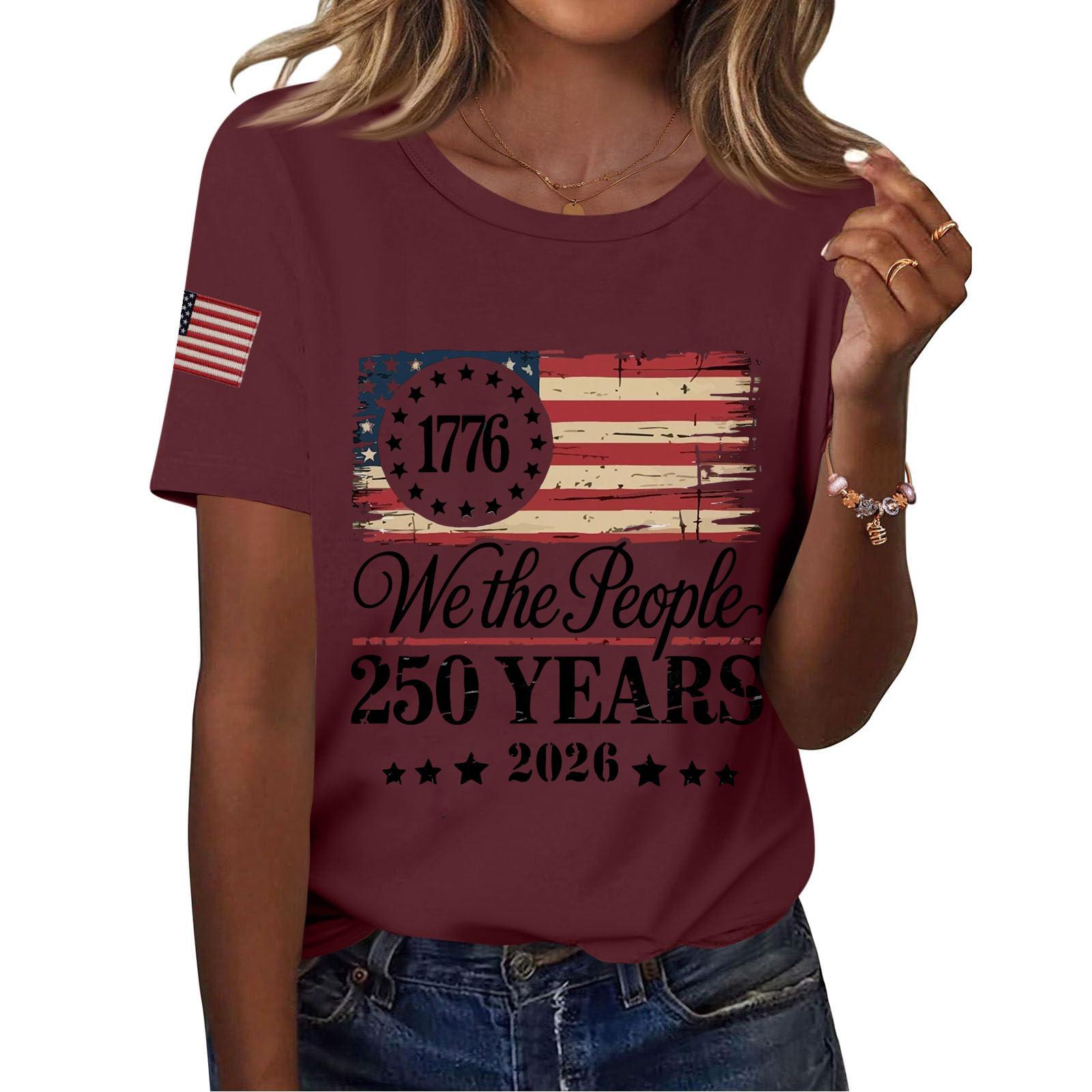 Women Casual Independence Day Print Crew Neck Short Sleeve T-Shirt Top Lightweight Comfortable Fit Stylish Design Summer Wear XXL винний
Women Casual Independence Day Print Crew Neck Short Sleeve T-Shirt Top Lightweight Comfortable Fit Stylish Design Summer Wear XXL винний