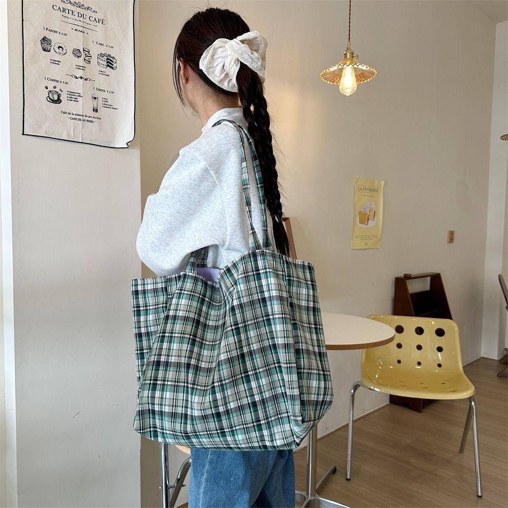 Travel Plaid Shoulder Bag Double-sided Women Handbag Fashion Canvas Tote Bag Girls Style 3
Travel Plaid Shoulder Bag Double-sided Women Handbag Fashion Canvas Tote Bag Girls Style 3