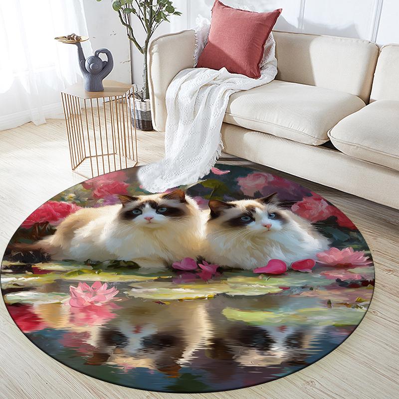 Ragdoll cat pattern round rug,Carpet Rug for Living Room Bedroom Playroom ,Non-slip Floor Mat,Holiday Gifts and Birthday Gifts. 80cmx80cm
Ragdoll cat pattern round rug,Carpet Rug for Living Room Bedroom Playroom ,Non-slip Floor Mat,Holiday Gifts and Birthday Gifts. 80cmx80cm
