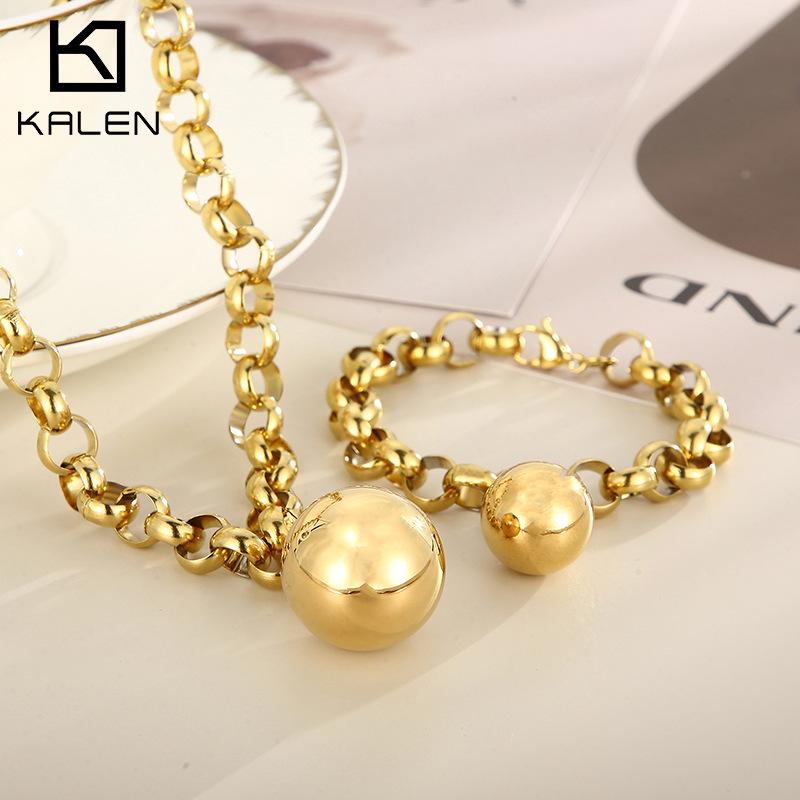 European & American Fashion Stainless Steel Pearl Chain Statement Jewelry Set for Women
European & American Fashion Stainless Steel Pearl Chain Statement Jewelry Set for Women