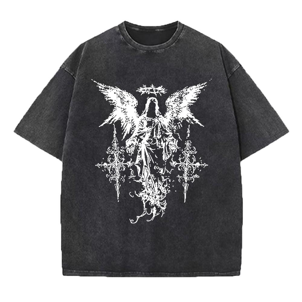Mens Angel Print Washed Short Sleeved Distressed Casual Pure Cotton TShirt Is Suitable For Summer Everyday Wear And Commute S
Mens Angel Print Washed Short Sleeved Distressed Casual Pure Cotton TShirt Is Suitable For Summer Everyday Wear And Commute S