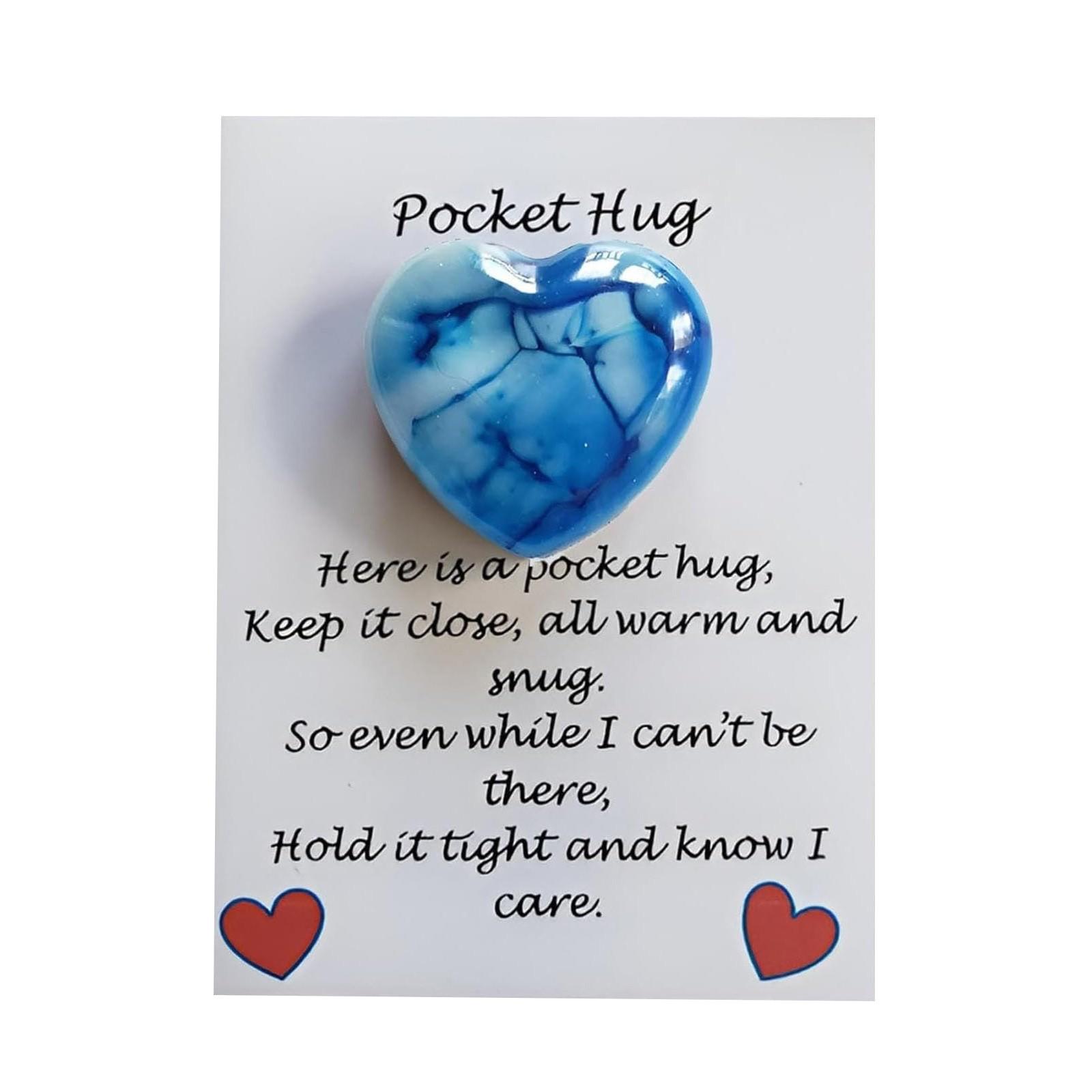 Pocket Hug Heart Shaped Glass Stone with Printed Card Inspirational Message Gift Keepsake for Comfort and Support Pocket Size Token синий
Pocket Hug Heart Shaped Glass Stone with Printed Card Inspirational Message Gift Keepsake for Comfort and Support Pocket Size Token синий