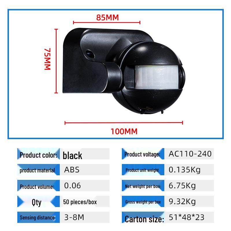 Adjustable Wide-Angle Infrared Motion Sensor Switch
Adjustable Wide-Angle Infrared Motion Sensor Switch