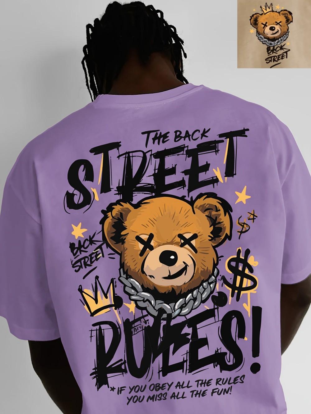 European and American mens fashionable summer bear letter print comfortable and breathable round neck Tshirt outdoor street to 4XL
European and American mens fashionable summer bear letter print comfortable and breathable round neck Tshirt outdoor street to 4XL