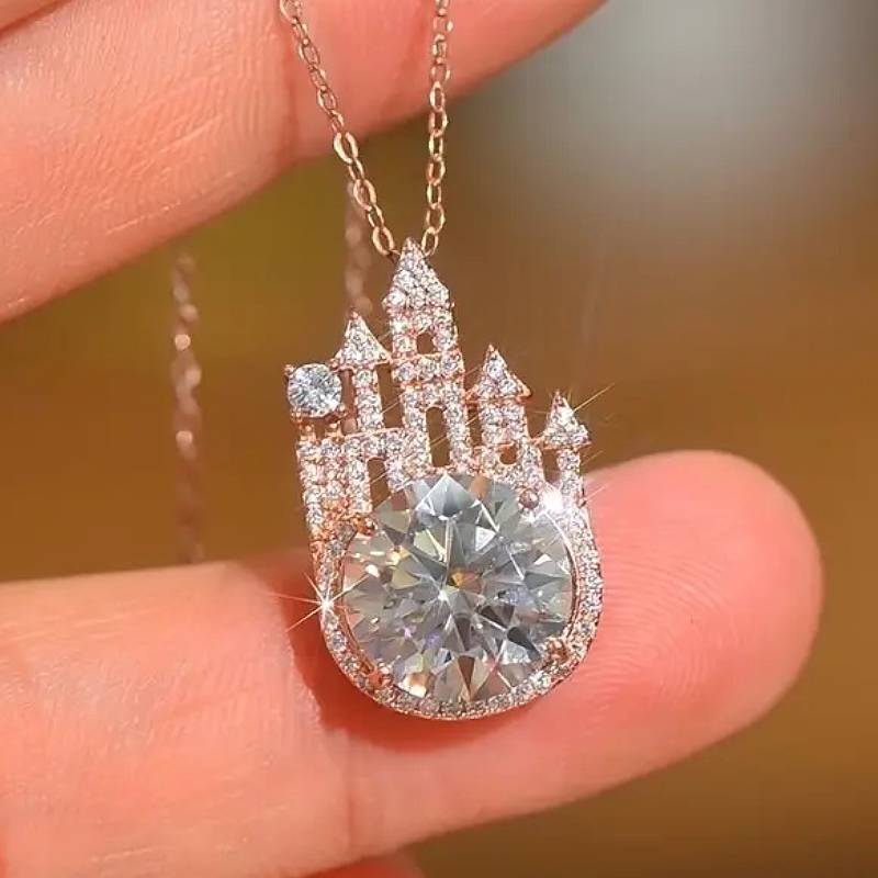 Huitan Trendy Castle Design Women Pendant Necklace for Wedding Party Inlaid Shining CZ Accessories Rose Gold Color Chic Jewelry
Huitan Trendy Castle Design Women Pendant Necklace for Wedding Party Inlaid Shining CZ Accessories Rose Gold Color Chic Jewelry