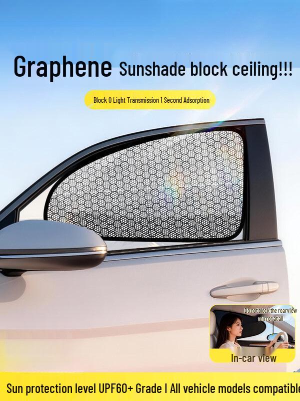 Car Window Sunshade Graphene Privacy Curtain, Black Glue Heat Insulation, Electrostatic Adsorption. Default
Car Window Sunshade Graphene Privacy Curtain, Black Glue Heat Insulation, Electrostatic Adsorption. Default