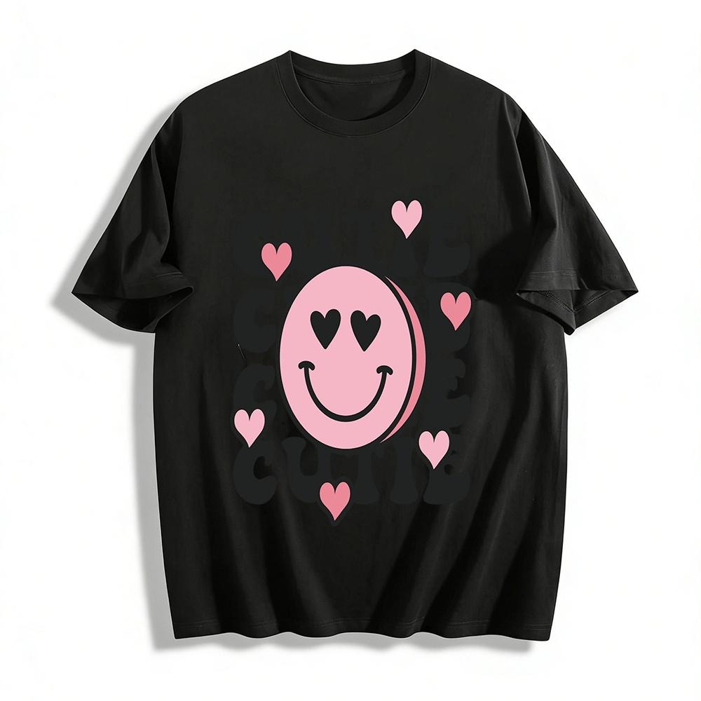 Cute Heart Eyes Smile Print Casual Top For Women Pure cotton T-shirt XXS
Cute Heart Eyes Smile Print Casual Top For Women Pure cotton T-shirt XXS