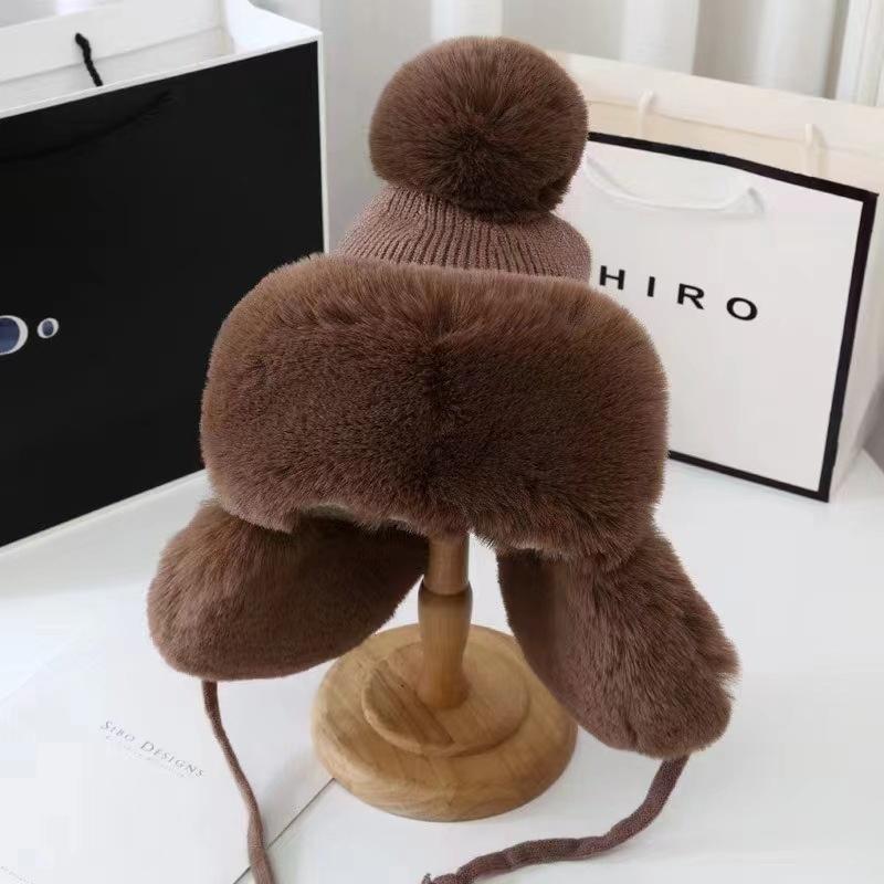 Autumn Winter Women s Trapper Earflap Hat - Thick Warm Fur Pompom Russian Ushanka Beanie Fashion Lei Feng Ski Cap
Autumn Winter Women s Trapper Earflap Hat - Thick Warm Fur Pompom Russian Ushanka Beanie Fashion Lei Feng Ski Cap