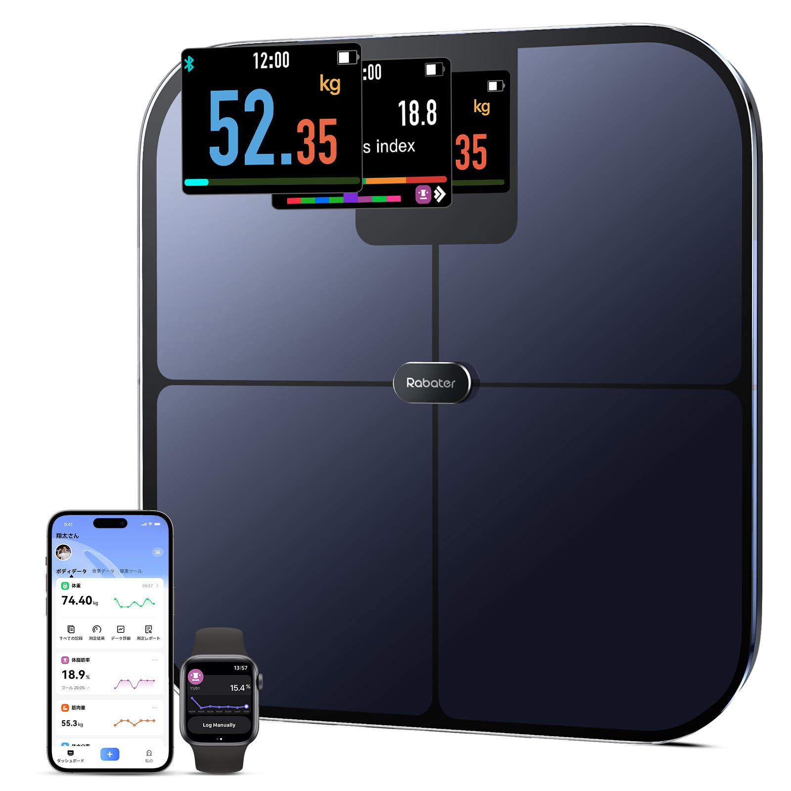 Rabater Body Weight and Composition Scale CF588BLE 25 Item Measurement ITO Technology Body Fat Scale Heart Rate Measurement Weight Scale Smartphone чорний
Rabater Body Weight and Composition Scale CF588BLE 25 Item Measurement ITO Technology Body Fat Scale Heart Rate Measurement Weight Scale Smartphone чорний