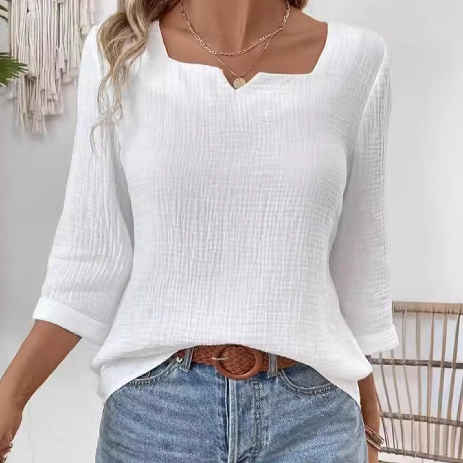 Women s Solid-color V-neck Ladies Shirts Are Fashionable And Elegant XL белый
Women s Solid-color V-neck Ladies Shirts Are Fashionable And Elegant XL белый