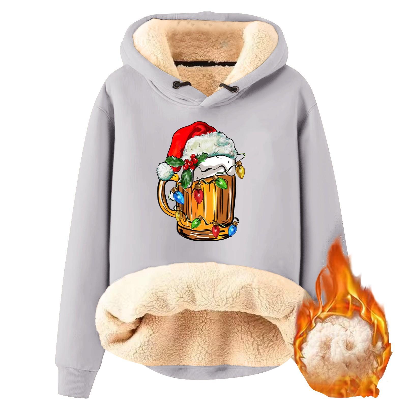 Женская модная рождественская шапка с капюшоном, плюшевая теплая свободная толстовка-свитшот XXXL
Женская модная рождественская шапка с капюшоном, плюшевая теплая свободная толстовка-свитшот XXXL