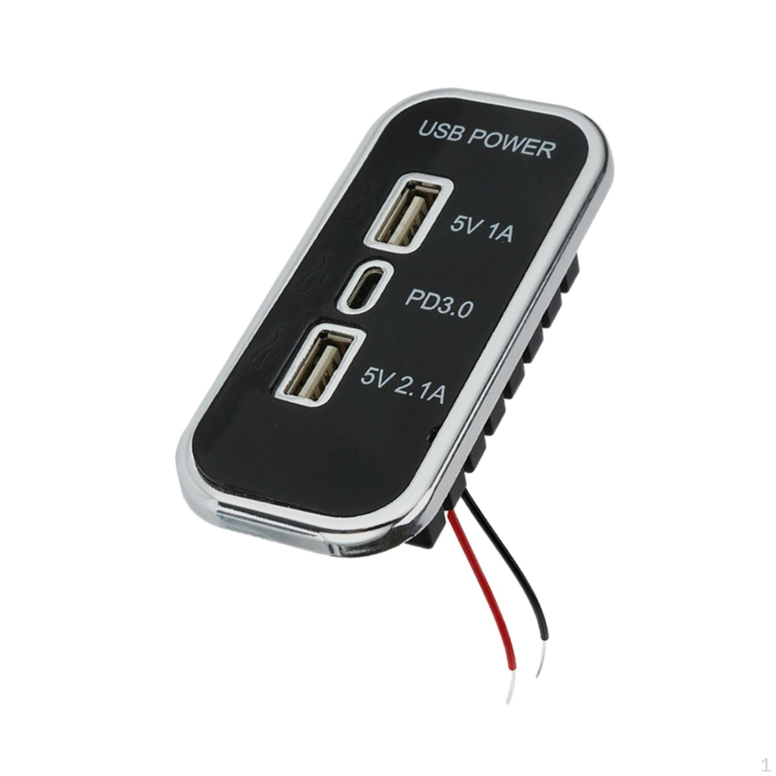 12V 24V USB Outlet Socket 3 Ports Car Charger for Boat Motorcycle
12V 24V USB Outlet Socket 3 Ports Car Charger for Boat Motorcycle