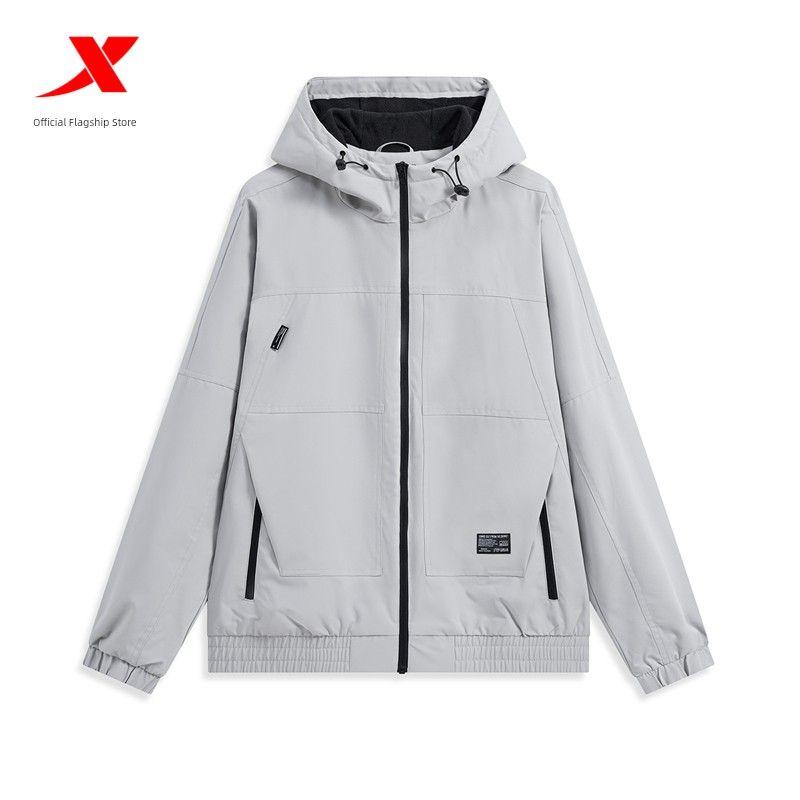 Tebu Ветрозащитное теплое пальто Мужское Осень и Зима Новая тканая куртка с капюшоном Для спорта на открытом воздухе и повседневной носки анорак Bright moon gray L