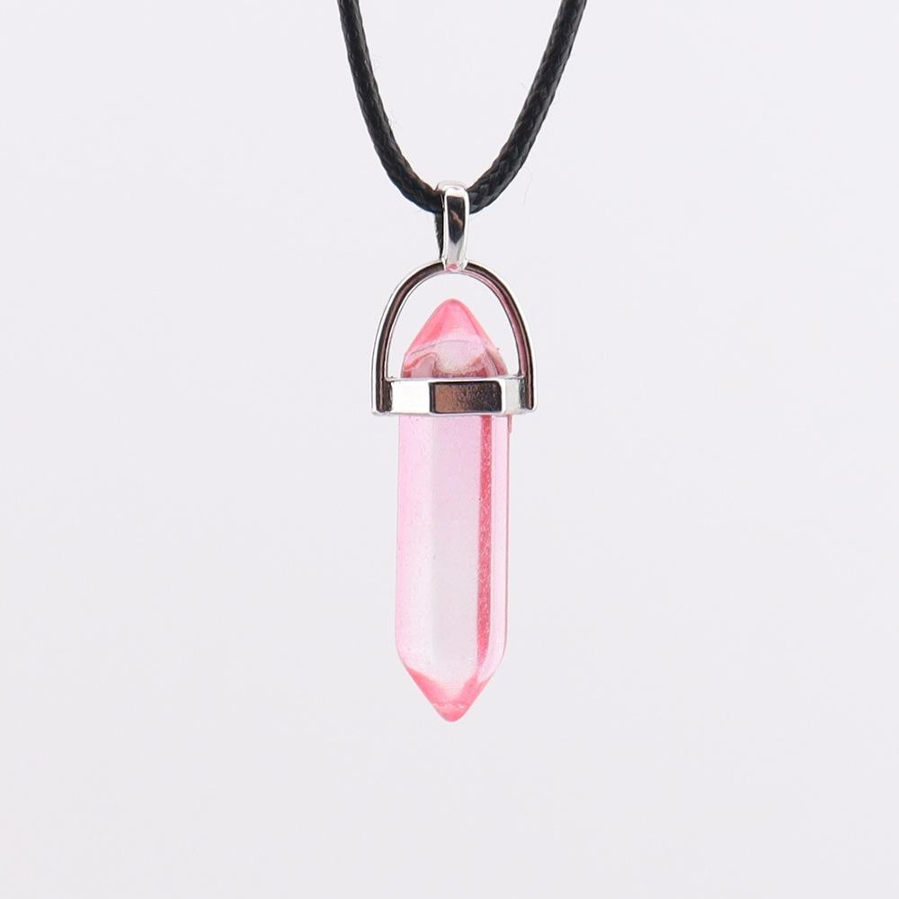 Hexagonal Column Natural Amethyst Powder Crystal Winding Hexagonal Column Pendant Handmade Bullet Necklace Jewelry N759
Hexagonal Column Natural Amethyst Powder Crystal Winding Hexagonal Column Pendant Handmade Bullet Necklace Jewelry N759