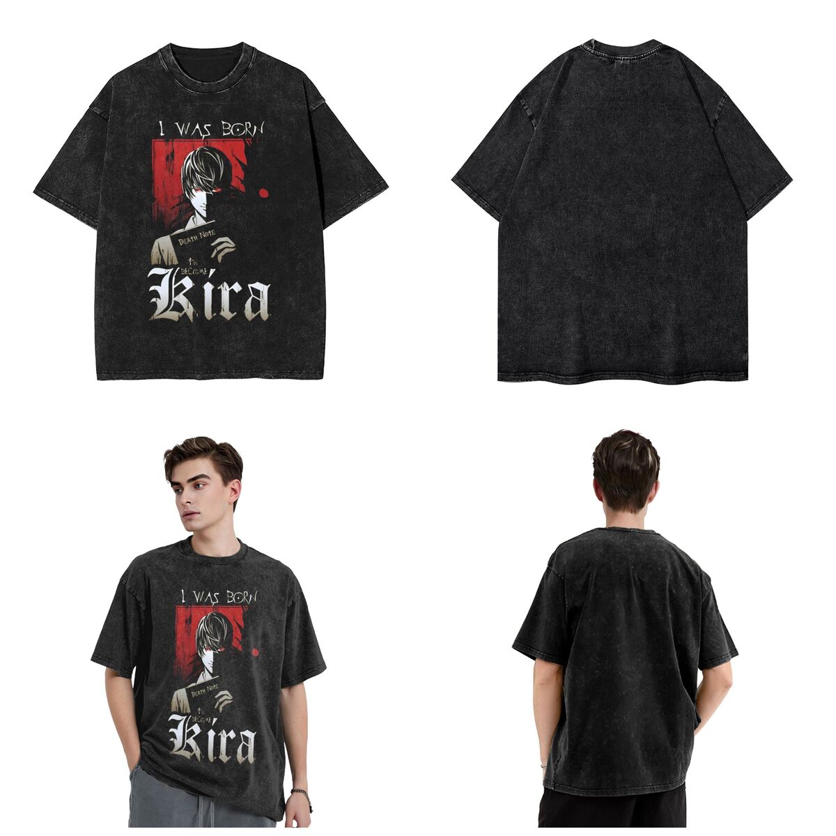 KIRA Death Notes Manga Print T-Shirts For Men Women Clothing Vintage Washed Oversizes Streetwear Cotton Soft Short Sleeve Tees S
KIRA Death Notes Manga Print T-Shirts For Men Women Clothing Vintage Washed Oversizes Streetwear Cotton Soft Short Sleeve Tees S