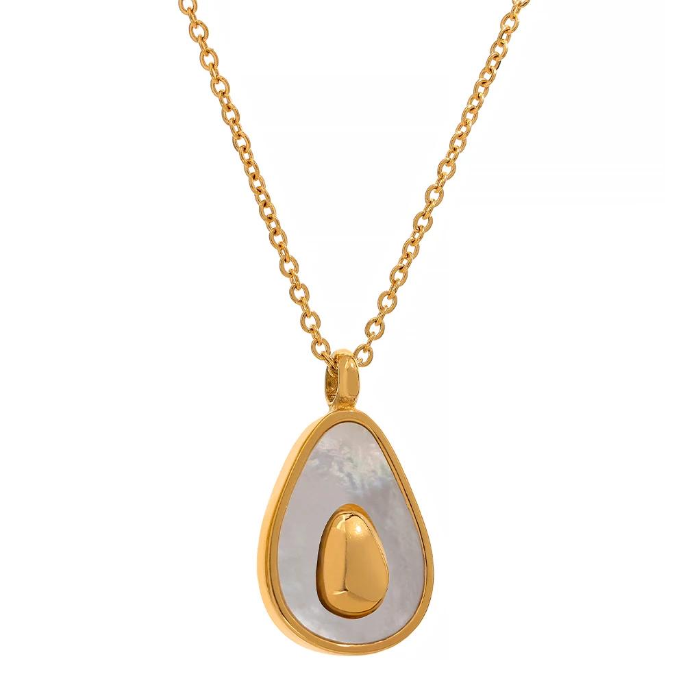 Yhpup Golden Fruit Pendant Necklace for Women Stainless Steel Jewelry Avocado Natural Shell Fashion Charm Cute Summer Party
Yhpup Golden Fruit Pendant Necklace for Women Stainless Steel Jewelry Avocado Natural Shell Fashion Charm Cute Summer Party
