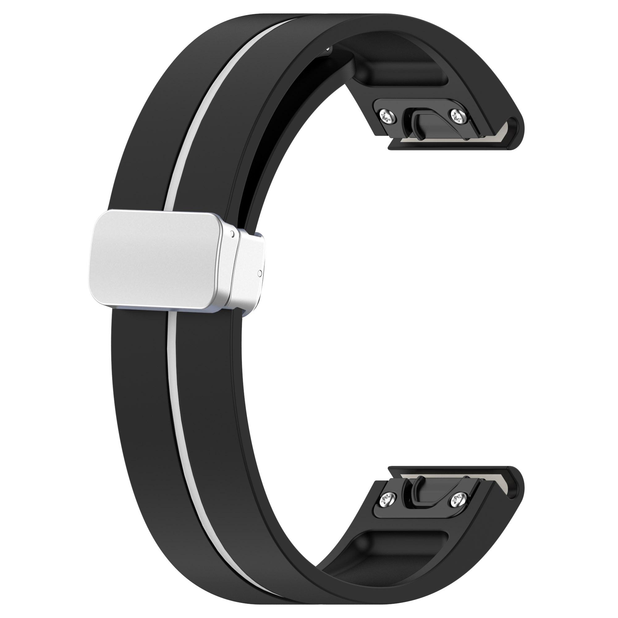 For Garmin Descent MK3 43mm/MK3i 43mm/Fenix 7S/6S/5S Magnetic Watchband 20mm Silicone Watch Strap with Silver Buckle Black/White
For Garmin Descent MK3 43mm/MK3i 43mm/Fenix 7S/6S/5S Magnetic Watchband 20mm Silicone Watch Strap with Silver Buckle Black/White