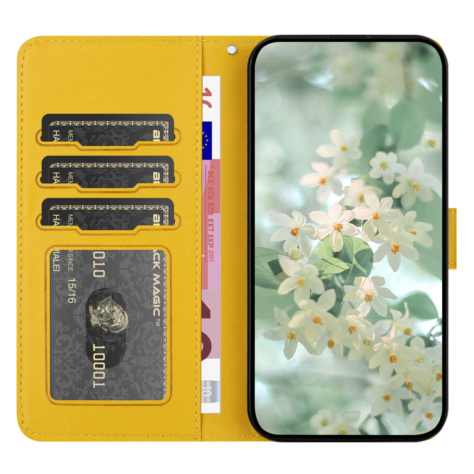 For Samsung Galaxy A15 4G/5G Case Flower Imprint Leather Flip Wallet Phone Cover with Wrist Strap Yellow
For Samsung Galaxy A15 4G/5G Case Flower Imprint Leather Flip Wallet Phone Cover with Wrist Strap Yellow
