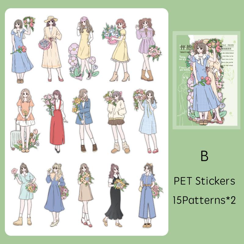 Journamm 30pcs/pack Ins Girl PET Stickers Flowers Materials DIY Scrapbooking Decor Junk Journal Collage Stationery Aesth Sticker
Journamm 30pcs/pack Ins Girl PET Stickers Flowers Materials DIY Scrapbooking Decor Junk Journal Collage Stationery Aesth Sticker