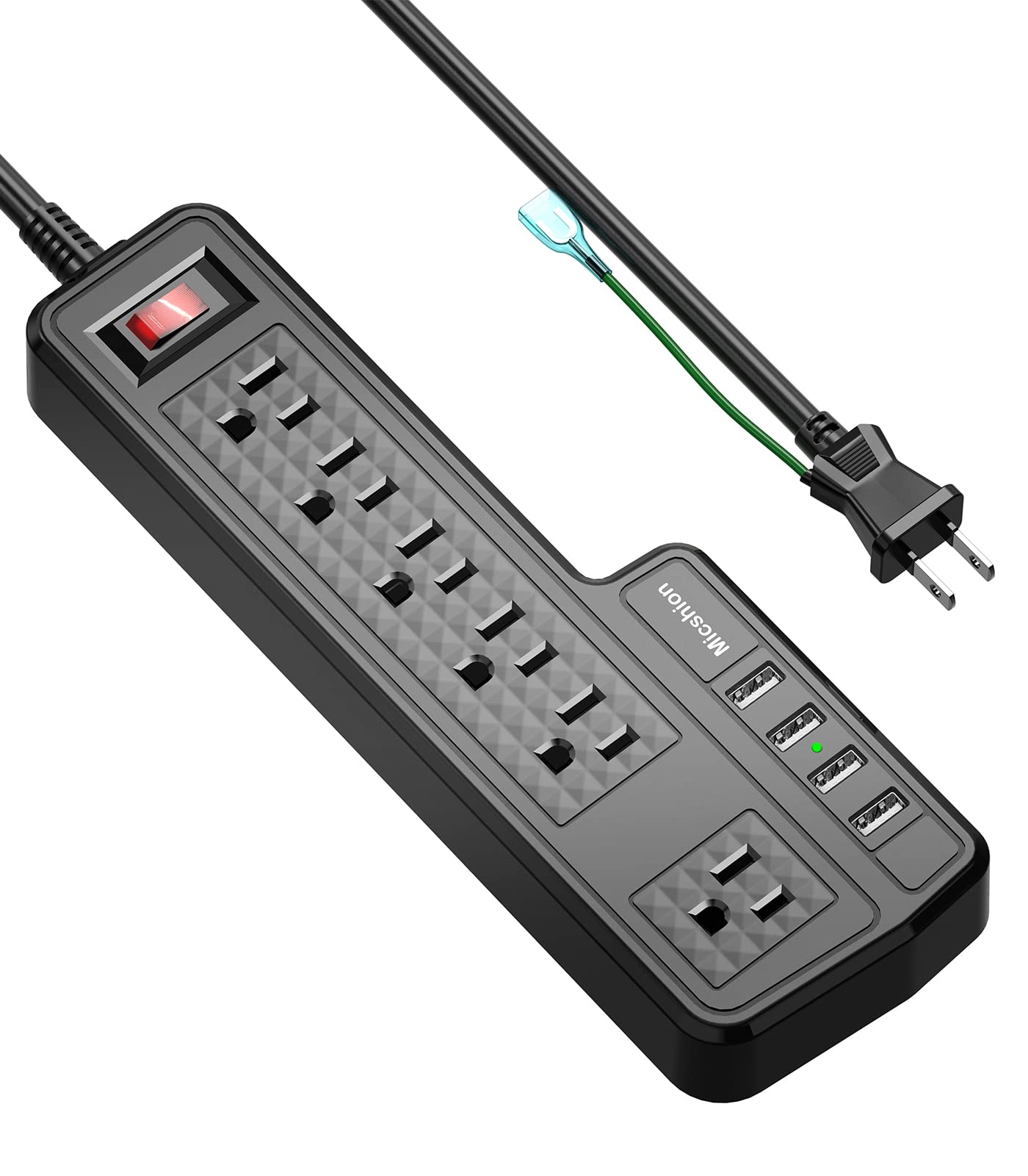 Micshion USB Power Strip with Individual Switches, 6 AC Charging Ports (110-240V) + 4 USB Ports (3.4A/5V), Wall Mount Hook, Fast Charging, Surge Prote
Micshion USB Power Strip with Individual Switches, 6 AC Charging Ports (110-240V) + 4 USB Ports (3.4A/5V), Wall Mount Hook, Fast Charging, Surge Prote