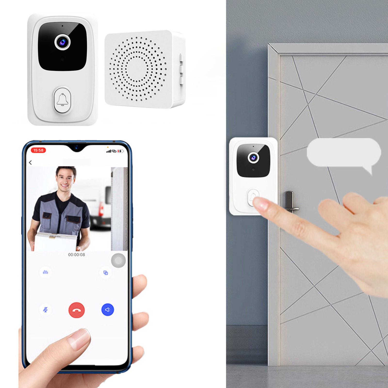Умный беспроводной удаленный видео дверной звонок, домашний домофон HD ночного видения WiFi аккумуляторная дверь безопасности