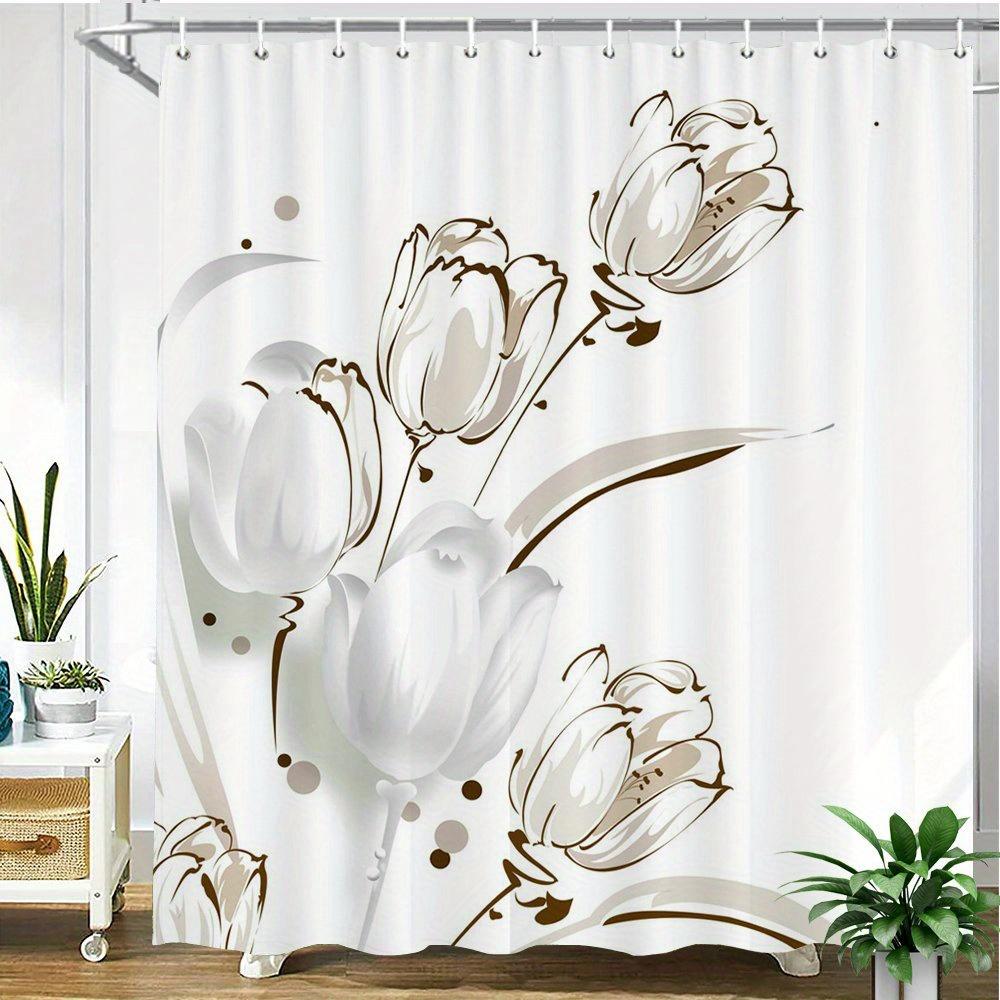 1Pc Solid Color Tulip Pattern Shower Curtain, Polyester Fabric, Machine Washable, Suitable For Bathroom Decoration W60H190(CM)-1 Pcs
1Pc Solid Color Tulip Pattern Shower Curtain, Polyester Fabric, Machine Washable, Suitable For Bathroom Decoration W60H190(CM)-1 Pcs