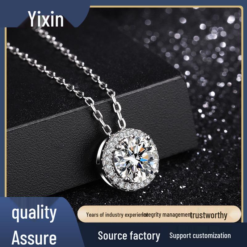 S925 Sterling Silver Moissanite Women s Round Bubble Pendant Necklace - Light Luxury, Versatile Design
S925 Sterling Silver Moissanite Women s Round Bubble Pendant Necklace - Light Luxury, Versatile Design
