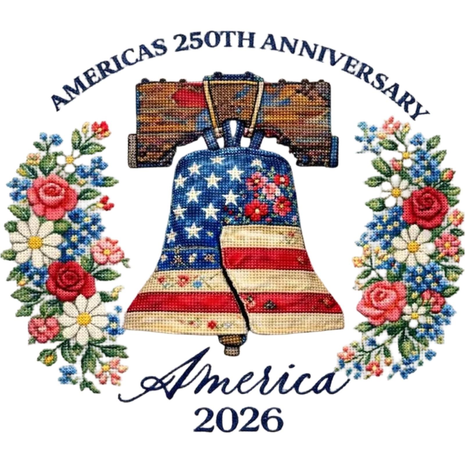 Americas 250th Anniversary Cross Kit with Liberty Bell and Floral Pattern for Handcraft Embroidery Projects 2026 Edition One Size
Americas 250th Anniversary Cross Kit with Liberty Bell and Floral Pattern for Handcraft Embroidery Projects 2026 Edition One Size