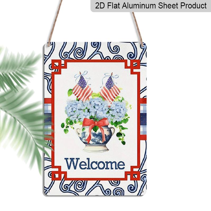 2D Flat, 1pc Patriotic Welcome Hydrangea Aluminium Sign - 8 x12 Rustic Red White Blue Decor, USA Flag & Floral Porch Art, Perfect for Independence 20*30cm
2D Flat, 1pc Patriotic Welcome Hydrangea Aluminium Sign - 8 x12 Rustic Red White Blue Decor, USA Flag & Floral Porch Art, Perfect for Independence 20*30cm