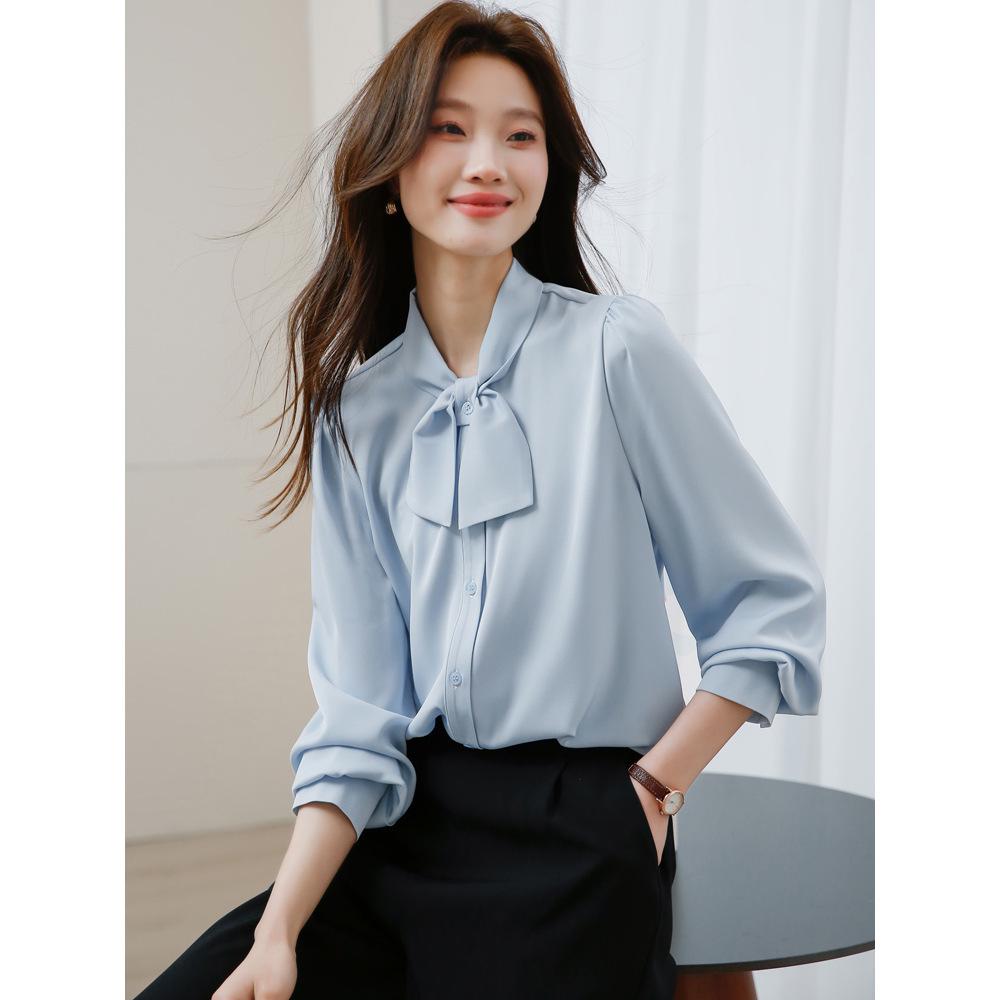Chic Women s Long Sleeve Bow Tie Shirt - 2026 Spring French Silk Layered Top L
Chic Women s Long Sleeve Bow Tie Shirt - 2026 Spring French Silk Layered Top L