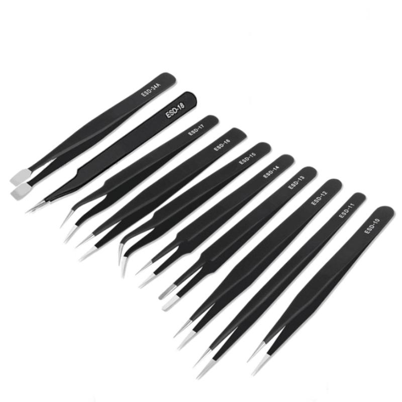 Stainless Steel Precision ESD Tweezers with 1.5mm Black Bent & Straight Tip for Bird s Nest Hair and Eyelash Removal, Anti-static Design ESD12 (Thickness 1.0mm)
Stainless Steel Precision ESD Tweezers with 1.5mm Black Bent & Straight Tip for Bird s Nest Hair and Eyelash Removal, Anti-static Design ESD12 (Thickness 1.0mm)
