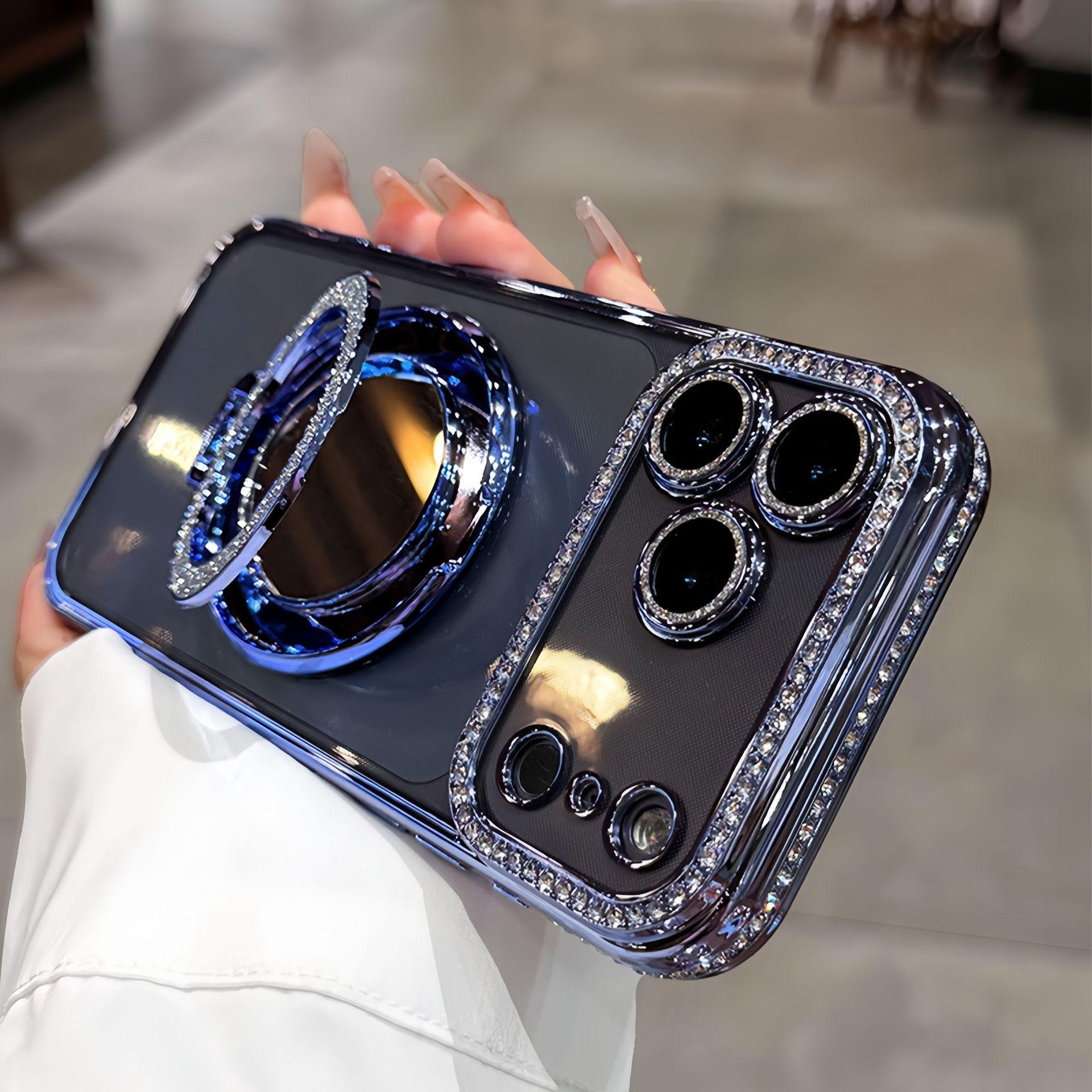 Apple iPhone 17 Case: Electroplated Glitter Rhinestone, Mirror Magnifier, Magnetic Stand, Protective Cover. iPhone 16 Pro Max темно-синього кольору
Apple iPhone 17 Case: Electroplated Glitter Rhinestone, Mirror Magnifier, Magnetic Stand, Protective Cover. iPhone 16 Pro Max темно-синього кольору