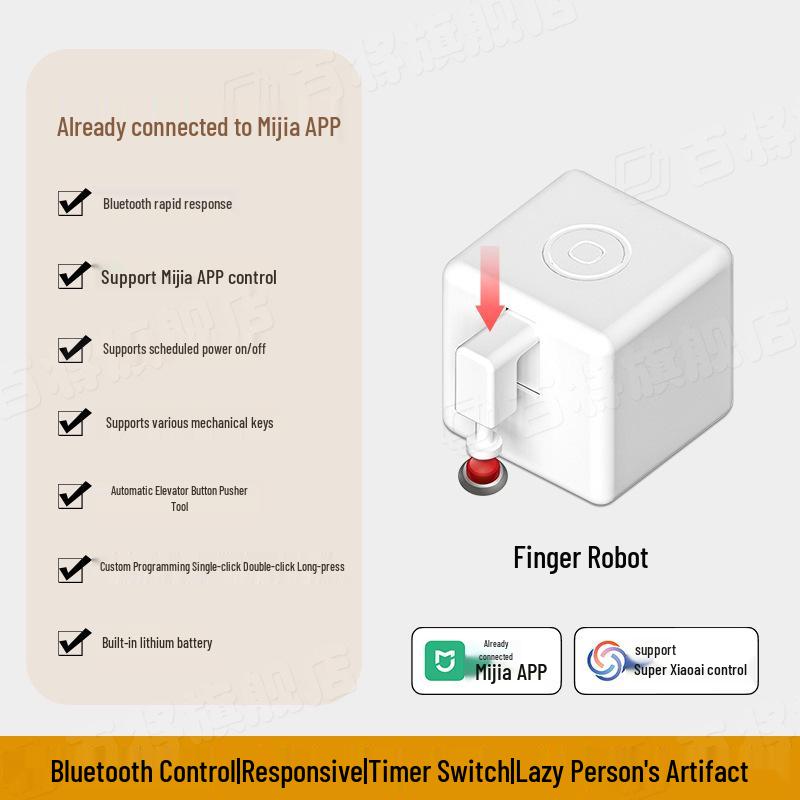 Mijia App-Compatible Smart Switch Finger Robot for Remote Light and Elevator Control
Mijia App-Compatible Smart Switch Finger Robot for Remote Light and Elevator Control